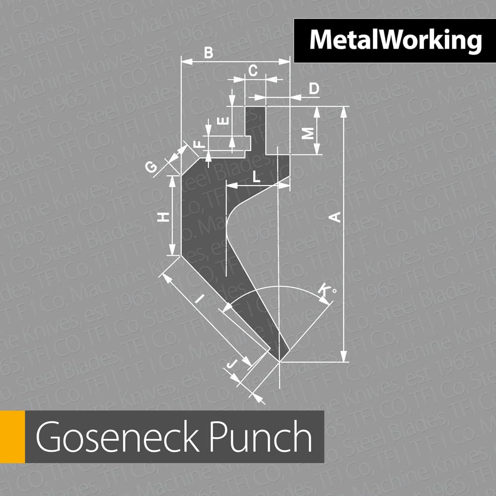 Гусиношейный пуансон TFICO для кузнечного пресса — инструментальная сталь