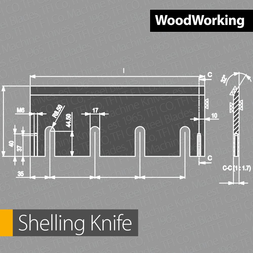 Нож чиппера для окорки TFICO — деревообработка